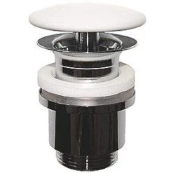 Arimex Bundventil 1 1/4'' 2-delt Med Overløb & Hvid Keramik Prop