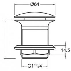 Unique Push-up Bundventil 1 1/4" I Krom, Uden Overløb -elvvs.dk shop 762353.1